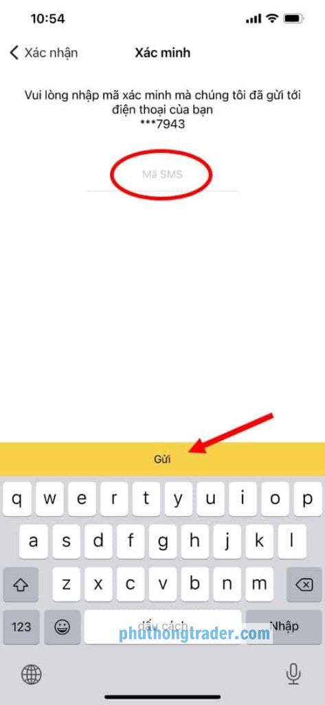 Màn hình xác nhận rút tiền Exness yêu cầu nhập mã xác minh được gửi đến email hoặc số điện thoại của người dùng