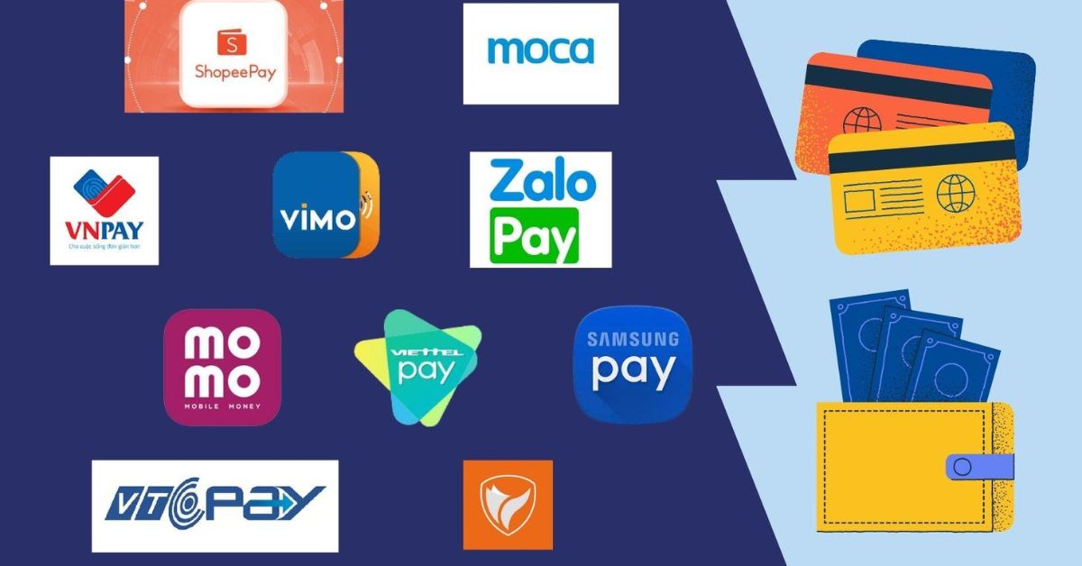 Các loại ví điện tử phổ biến tại Việt Nam như Momo ZaloPay ViettelPay VNPay